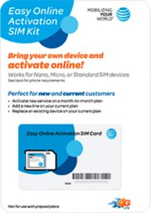 Flyer for the AT&T Easy Online Activation SIM Kit