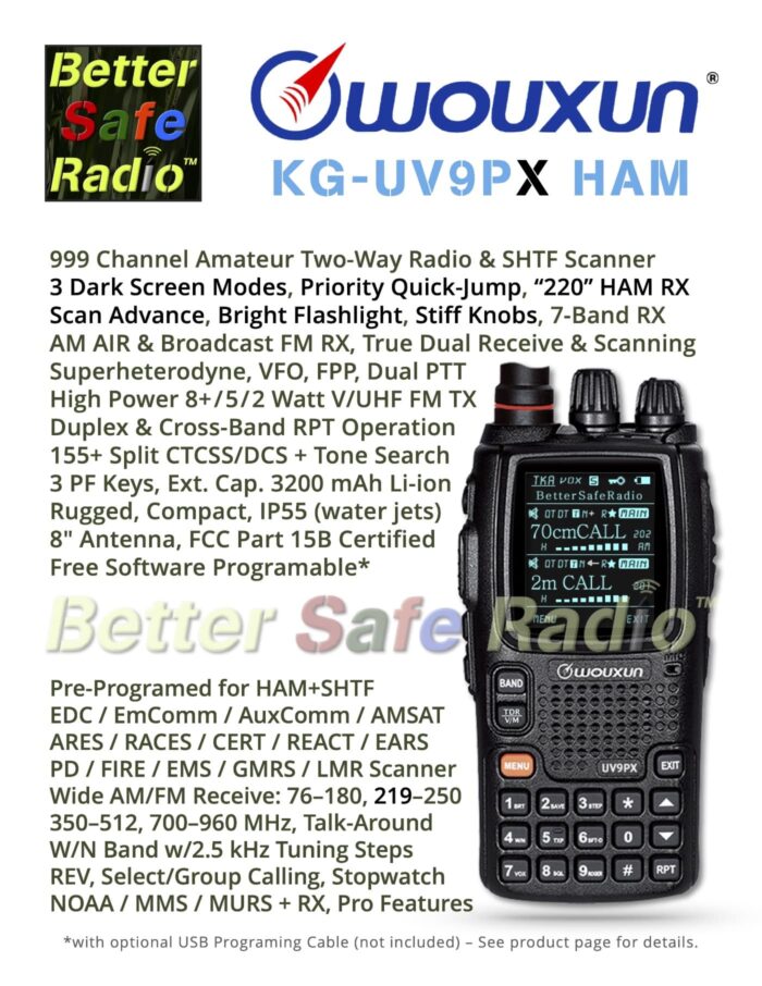 BSR Wouxun KG-UV9PX HAM Two-Way Radio & SHTF Scanner - Flyer