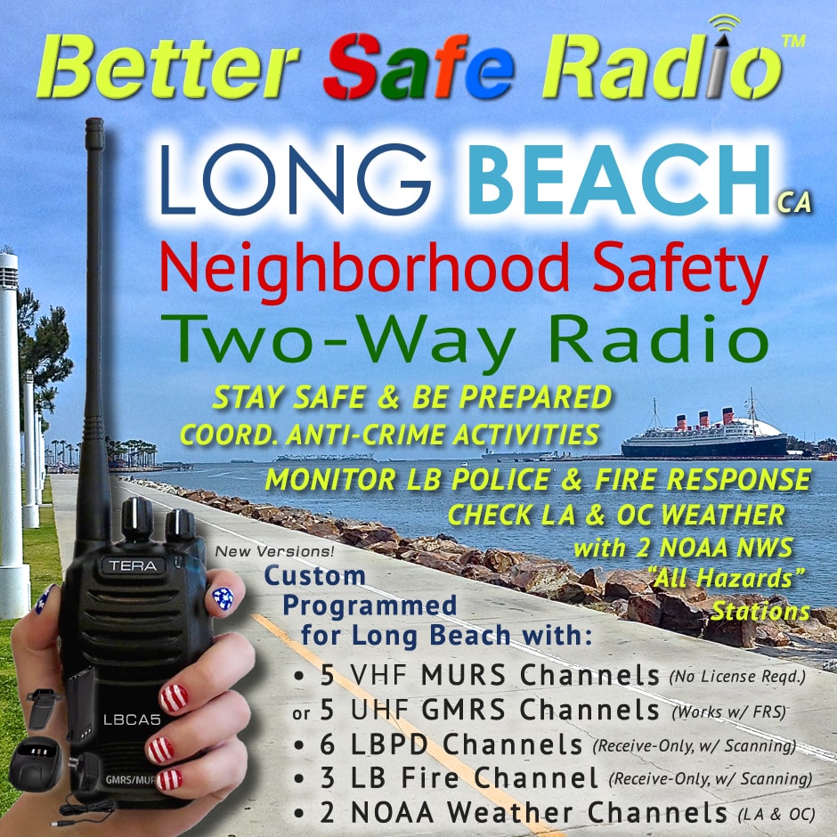 BetterSafeRadio TR-505 Long Beach Neighborhood Safety Two-Way Radio