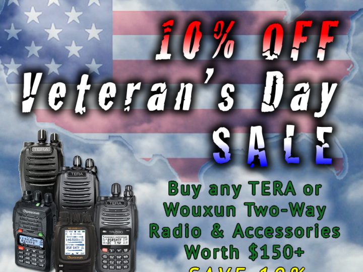 Save 10% on Two-Way Radios & Accessories for Veteran’s Day 2017