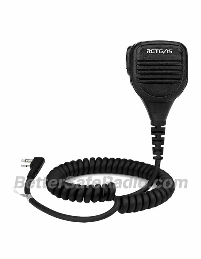 Retevis RS-112 WXRSM Heavy Duty IP54 Speaker Microphone - Front View