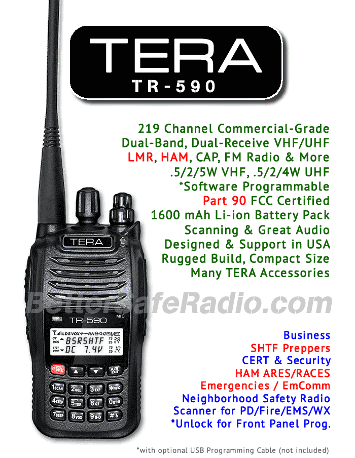 TERA TR-590 Commercial Ham Two-Way Handheld Radio - Assembled Specs