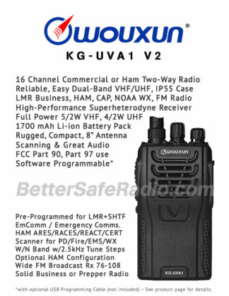 Wouxun KG-UVA1 V2 Commercial LMR or Ham Two-Way Radio - Flyer